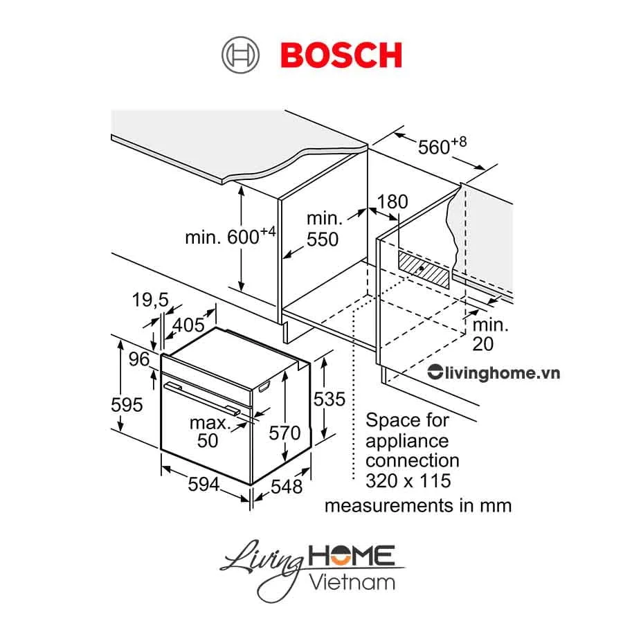 Lò nướng Bosch HBA534BS0A - Âm tủ 71 lít 60cm 7 Lò nướng Bosch HBA534BS0A - Âm tủ 71 lít 60cm - Ảnh 5