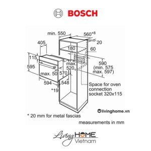 Lò nướng Bosch HBF113BR0A - Âm tủ 66 lít 60cm