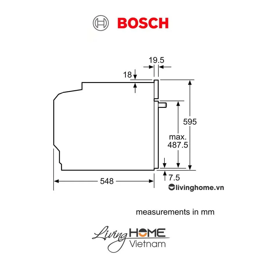 Lò nướng Bosch HBG633BS1A - Âm tủ 71 lít 60cm - Ảnh 6