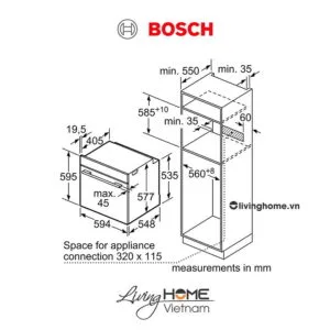 Lò nướng Bosch HBG633BS1A - Âm tủ 71 lít 60cm