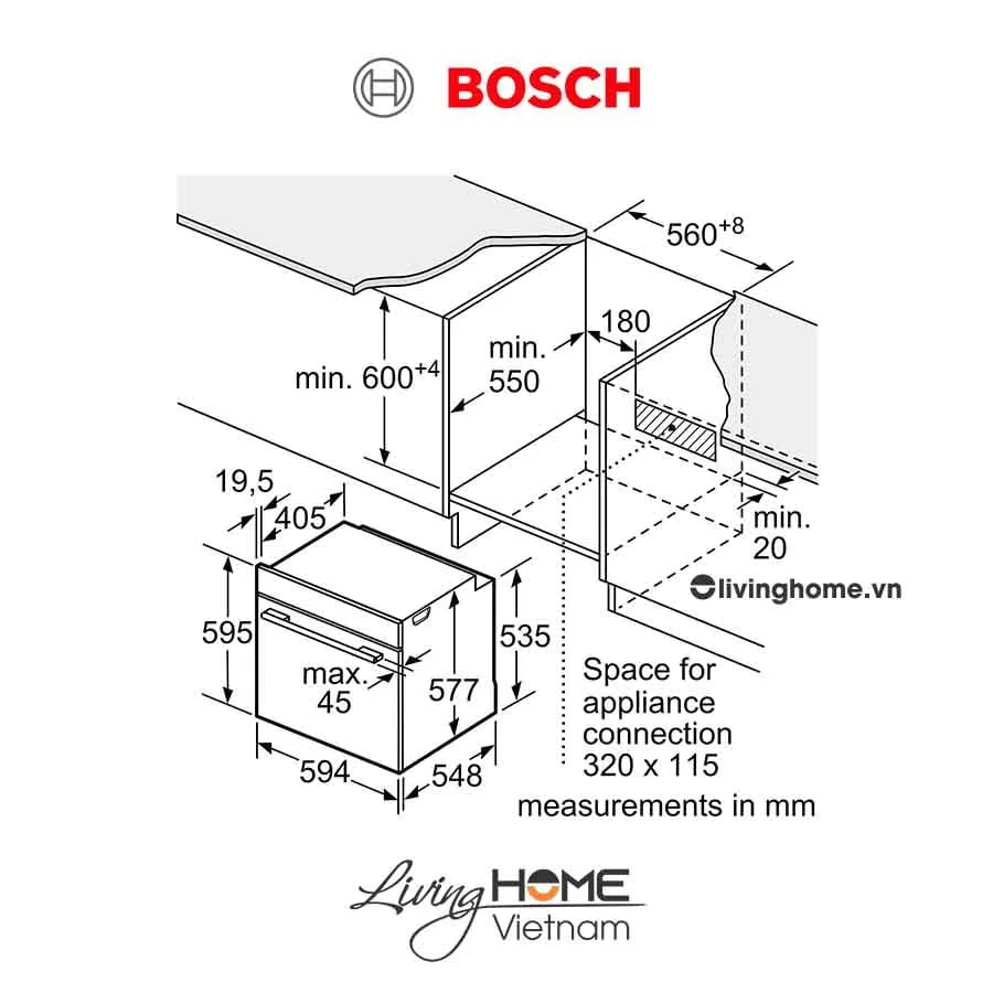 Lò nướng Bosch HBG633BS1A - Âm tủ 71 lít 60cm - Ảnh 9