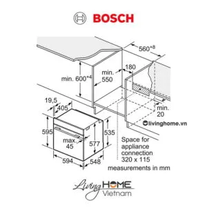 Lò nướng Bosch HNG6764S1A - Kết hợp hấp vi sóng 67 lít 60cm