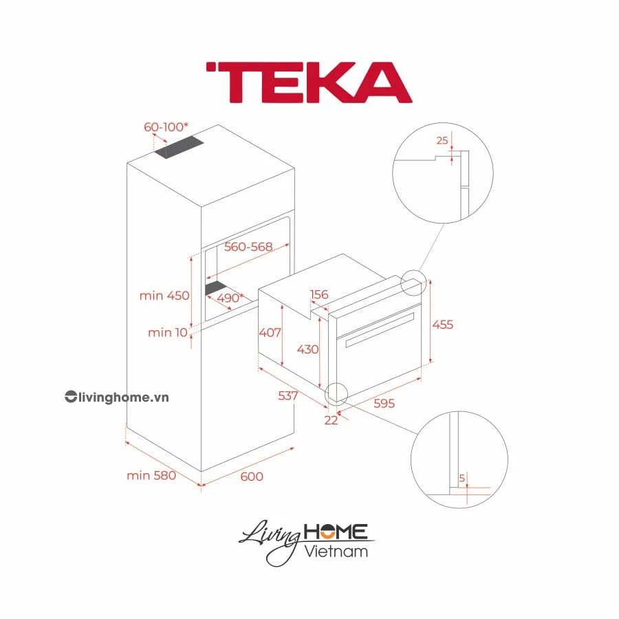 Lò nướng Teka HLC 840 âm 9 chức năng nướng dung tích 44L 10 Lò nướng Teka HLC 840 âm 9 chức năng nướng dung tích 44L - Ảnh 8