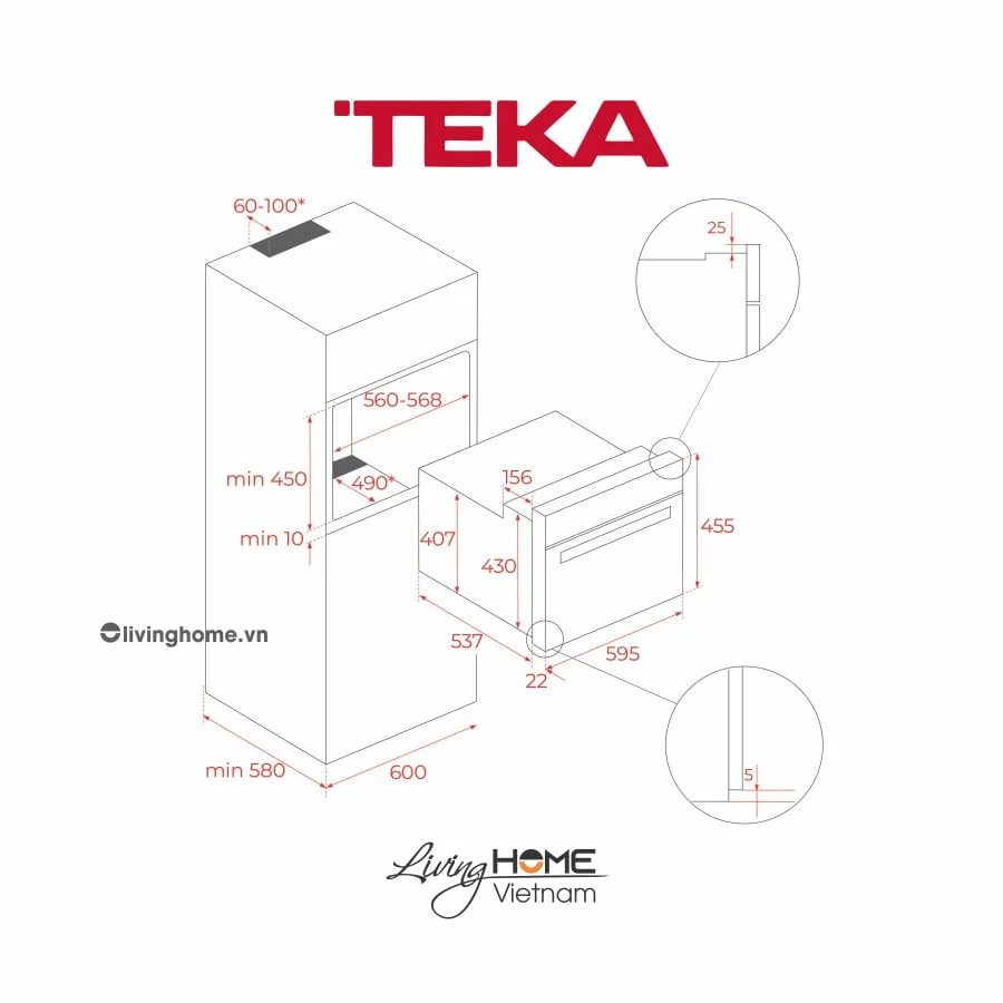 Lò nướng Teka HLC 844C BK SS đối lưu kết hợp vi sóng dung tích 40L - Ảnh 6