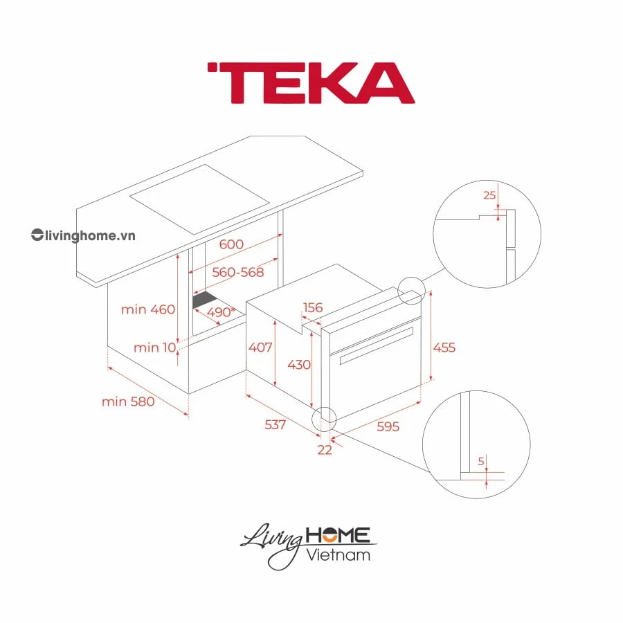 Lò nướng Teka HLC 844C BK SS đối lưu kết hợp vi sóng dung tích 40L - Ảnh 7