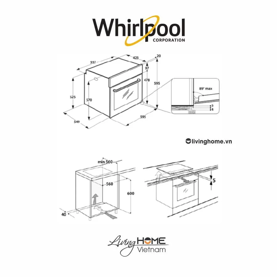 Lò Nướng Âm Whirlpool AKP3534HIXAUS, 71L, 8 Chức Năng 10 Lò Nướng Âm Whirlpool AKP3534HIXAUS, 71L, 8 Chức Năng - Ảnh 8
