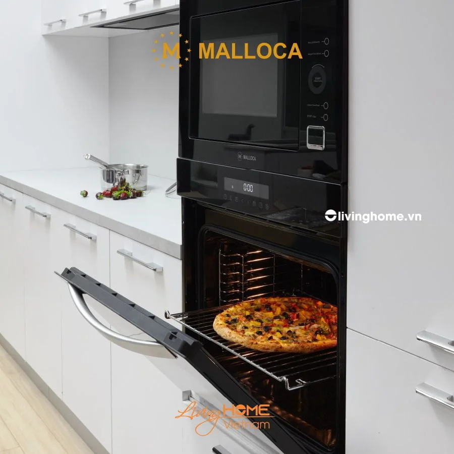 Lò vi sóng Malloca MW-927BG đen âm tủ dung tích 27L thiết kế nhỏ gọn - Ảnh 4