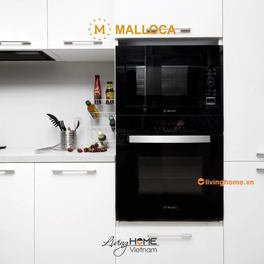 Lò vi sóng Malloca MW-927BG đen âm tủ dung tích 27L thiết kế nhỏ gọn - Ảnh 2