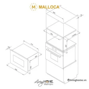 Alternative view of Lò Vi Sóng Malloca MW-927BG 27 Lít Âm Tủ Xám Đẹp