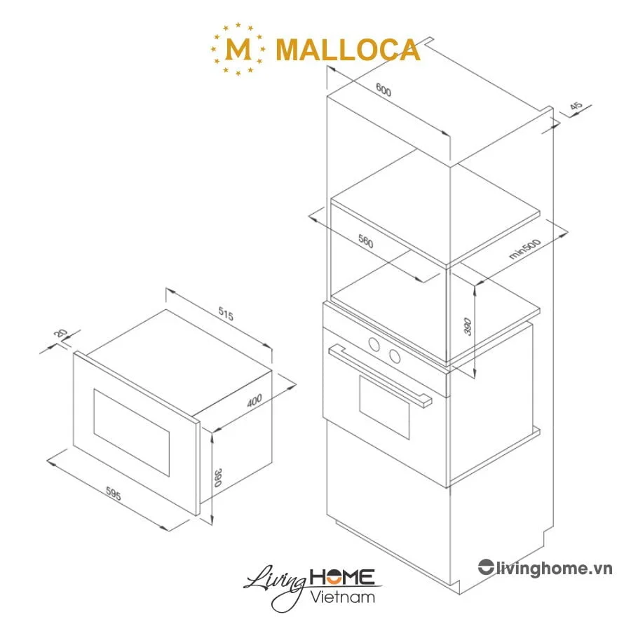 Lò Vi Sóng Malloca MW-927BG 27 Lít Âm Tủ Xám Đẹp 4 Lò Vi Sóng Malloca MW-927BG 27 Lít Âm Tủ Xám Đẹp - Ảnh 2
