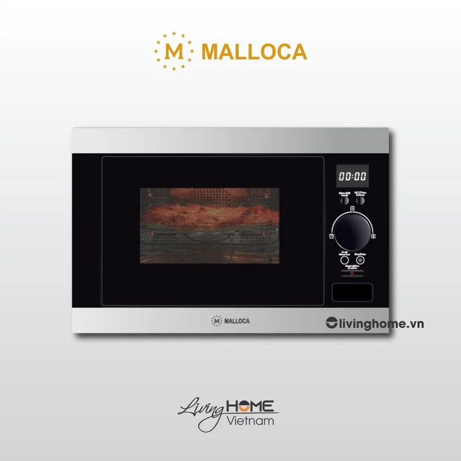 Lò vi sóng Malloca MW 927S âm tủ màu đen phối inox dung tích 27L