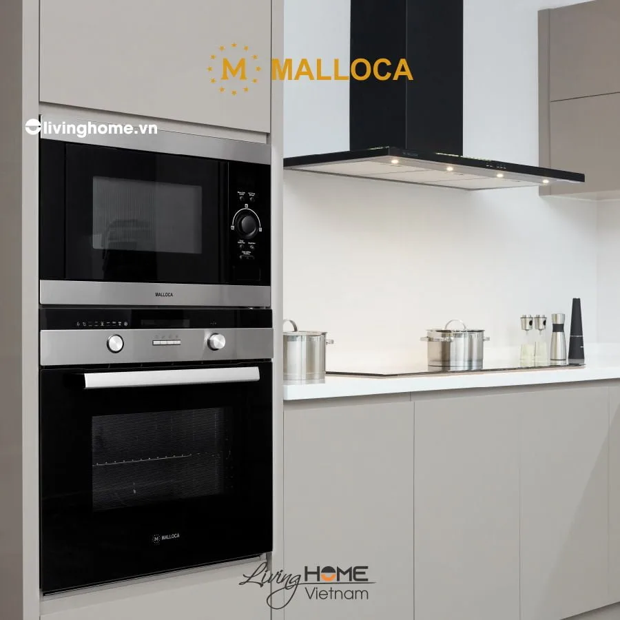 Lò vi sóng Malloca MW 927S âm tủ màu đen phối inox dung tích 27L - Ảnh 2