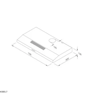 Máy Hút Mùi Malloca H365.7, 70M, Cổ Điển, 500 m3/h, Trắng