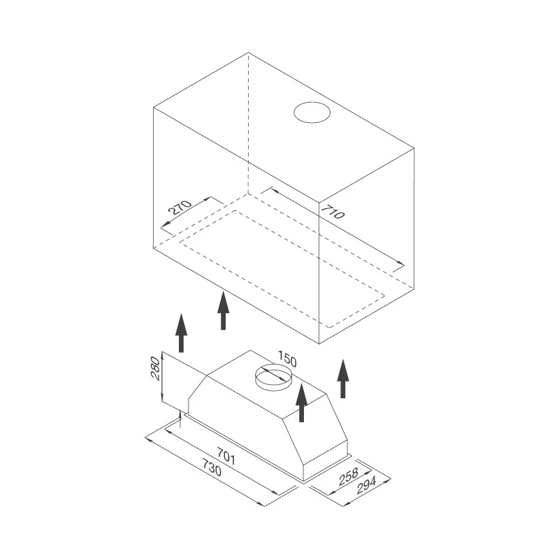 Máy Hút Mùi Âm Tủ Malloca Hidden K-730, 70cm, 670 m3/h 7 Máy Hút Mùi Âm Tủ Malloca Hidden K-730, 70cm, 670 m3/h