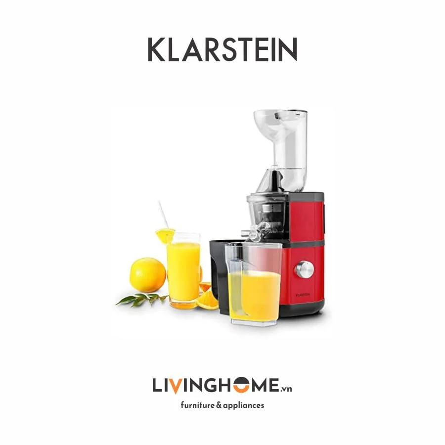 Máy ép chậm Klarstein KL-400W Red thiết kế vỏ thép không gỉ màu đỏ siêu bền 4 Máy ép chậm Klarstein KL-400W Red thiết kế vỏ thép không gỉ màu đỏ siêu bền - Ảnh 2
