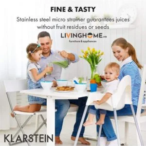 Máy ép chậm Klarstein KL-400W Red thiết kế vỏ thép không gỉ màu đỏ siêu bền 11 Máy ép chậm Klarstein KL-400W Red thiết kế vỏ thép không gỉ màu đỏ siêu bền