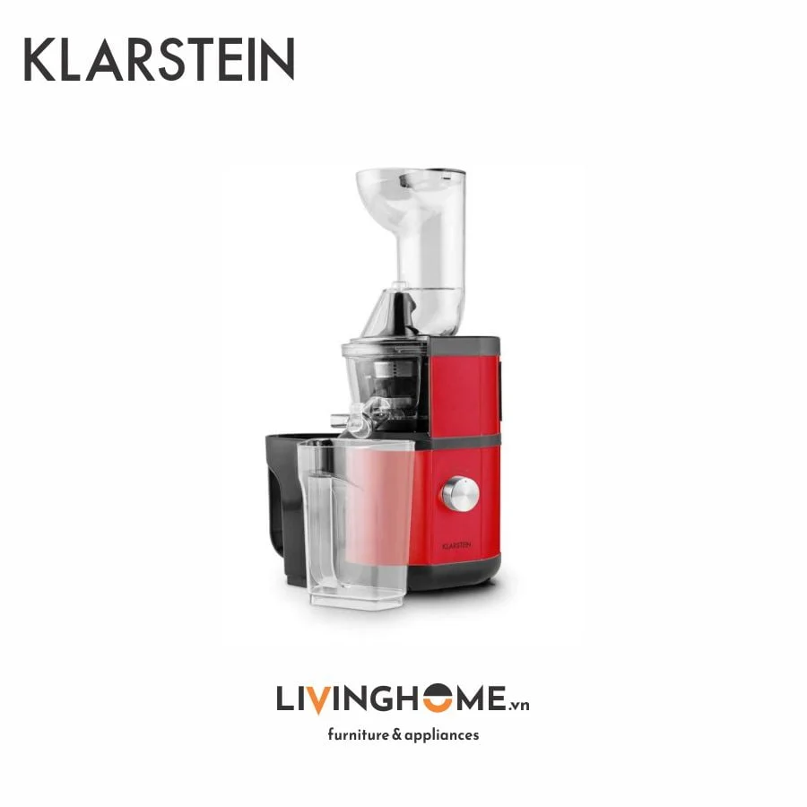 Máy ép chậm Klarstein KL-400W Red thiết kế vỏ thép không gỉ màu đỏ siêu bền 3 Máy ép chậm Klarstein KL-400W Red thiết kế vỏ thép không gỉ màu đỏ siêu bền