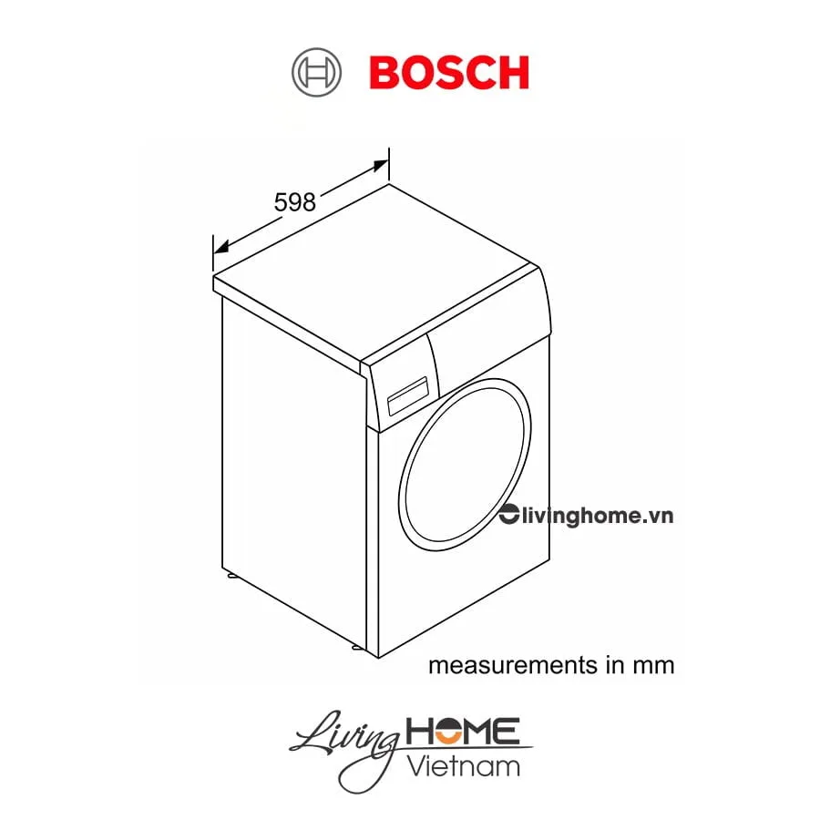 Máy giặt Bosch WAX32M40SG - Cửa trước 14 chương trình Anti Stain 10KG 8 Máy giặt Bosch WAX32M40SG - Cửa trước 14 chương trình Anti Stain 10KG - Ảnh 6