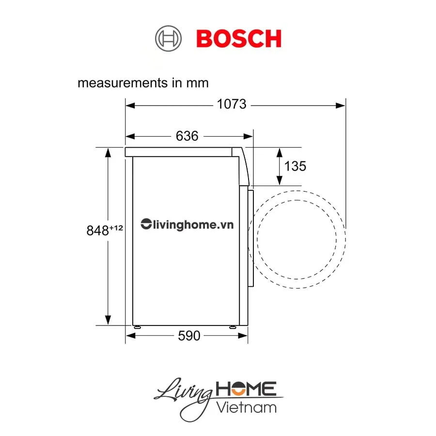Máy giặt Bosch WNA254U0SG - Kết hợp sấy 14 chương trình 10KG 10 Máy giặt Bosch WNA254U0SG - Kết hợp sấy 14 chương trình 10KG - Ảnh 8