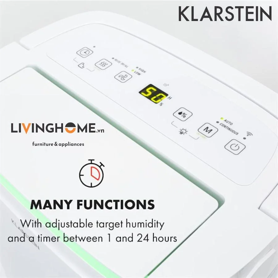 Máy hút ẩm Klarstein KL-DRYFY CONNECT 40L kết nối wifi tiện lợi 4 Máy hút ẩm Klarstein KL-DRYFY CONNECT 40L kết nối wifi tiện lợi - Ảnh 2