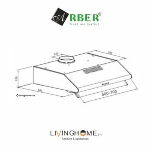 Alternative view of Máy hút mùi Arber AB700A thiết kế đơn giản nhỏ gọn 70cm