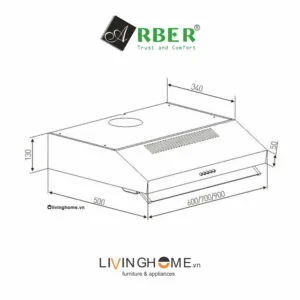 Alternative view of Máy hút mùi Arber AB700AI 70cm âm tủ nhỏ gọn