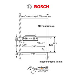 Máy hút mùi Bosch DFM063W56B - Âm tủ 64dB 60cm