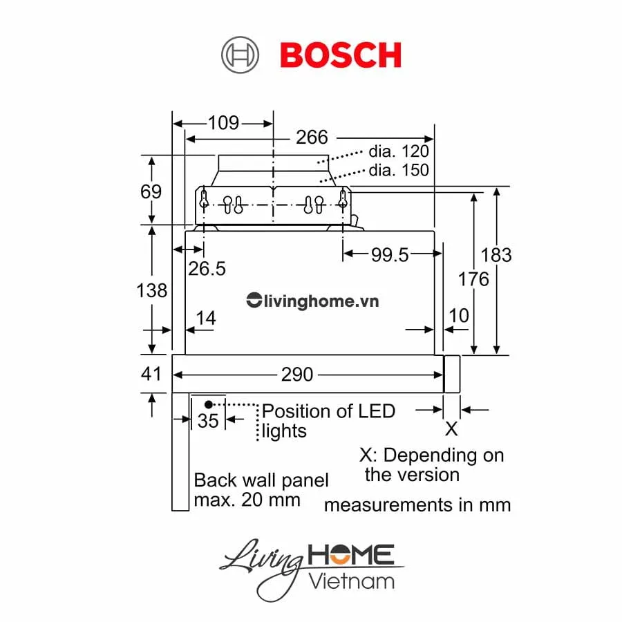 Máy hút mùi Bosch DFM063W56B - Âm tủ 64dB 60cm 13 Máy hút mùi Bosch DFM063W56B - Âm tủ 64dB 60cm - Ảnh 11