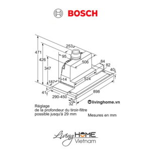 Máy hút mùi Bosch DFS097K51 - Âm tủ 60dB 90cm 11 Máy hút mùi Bosch DFS097K51 - Âm tủ 60dB 90cm