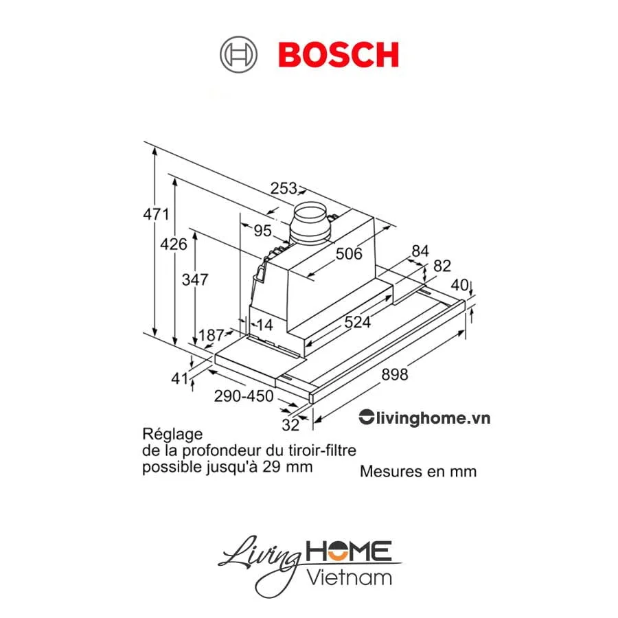 Máy hút mùi Bosch DFS097K51 - Âm tủ 60dB 90cm 7 Máy hút mùi Bosch DFS097K51 - Âm tủ 60dB 90cm - Ảnh 5