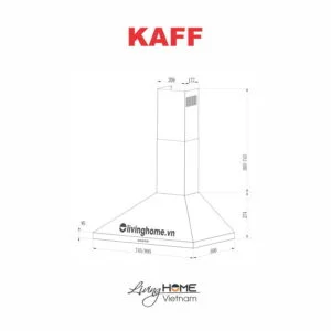 Alternative view of Máy hút mùi Kaff KF-PYRA750 thiết kế dạng phểu inox cao cấp siêu bền