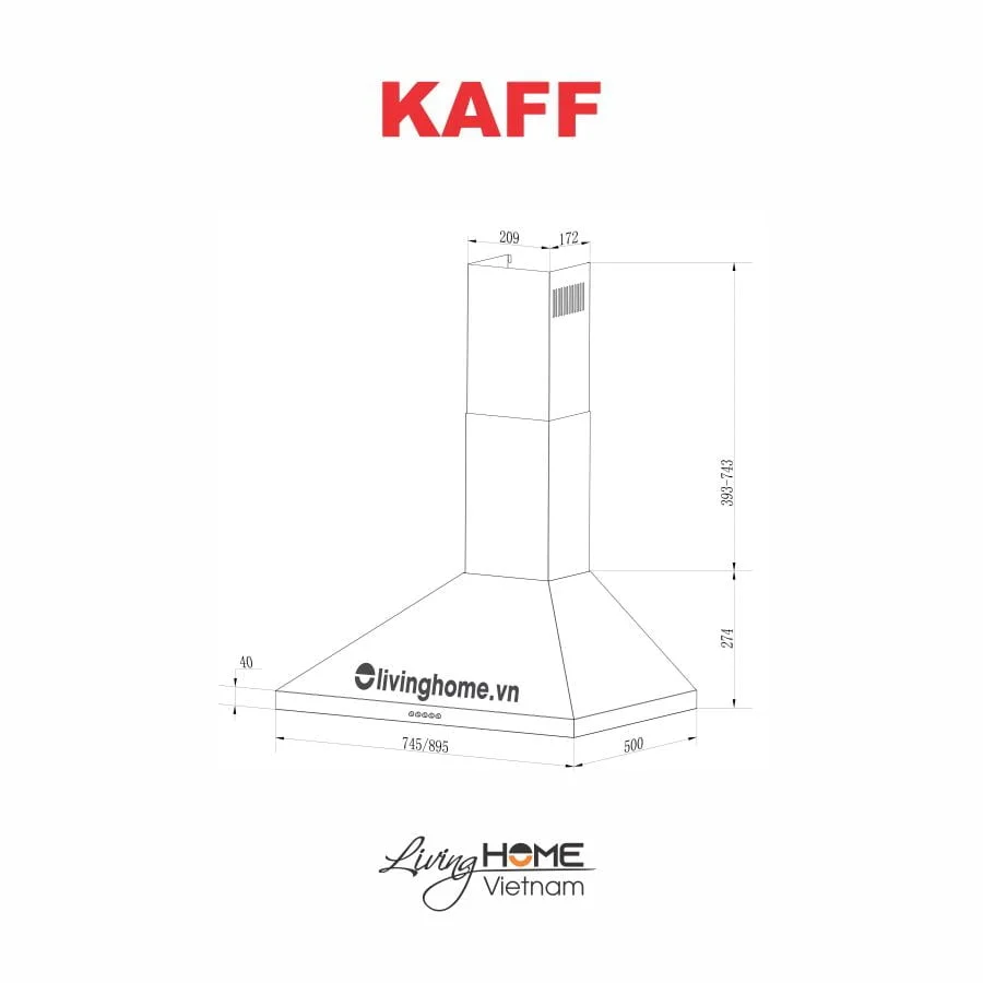 Máy hút mùi Kaff KF-PYRA750 thiết kế dạng phểu inox cao cấp siêu bền 4 Máy hút mùi Kaff KF-PYRA750 thiết kế dạng phểu inox cao cấp siêu bền - Ảnh 2