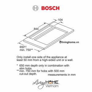 Máy hút mùi Bosch DDD97BM60B - Âm bàn 62dB 90cm