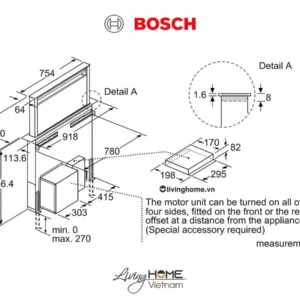 Máy hút mùi Bosch DDD97BM60B - Âm bàn 62dB 90cm 27 Máy hút mùi Bosch DDD97BM60B - Âm bàn 62dB 90cm
