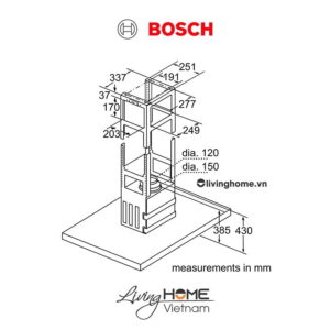 Máy hút mùi Bosch DIB98JQ50B - Đảo 54dB 90cm