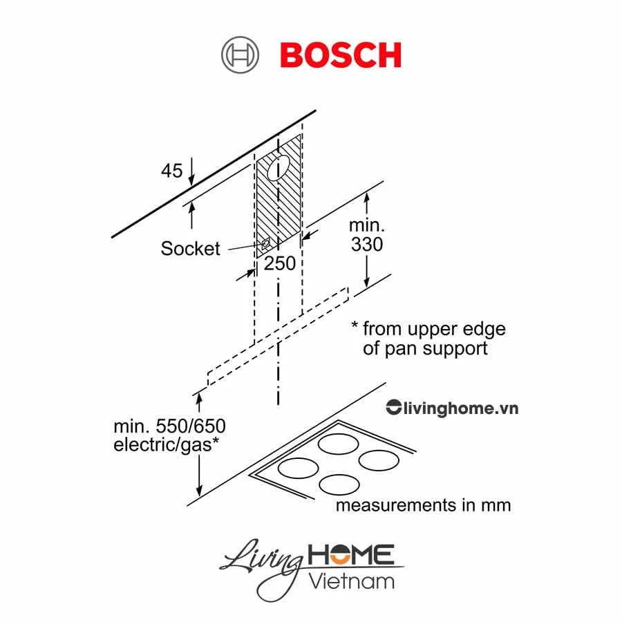 Máy hút mùi Bosch DWB66DM50B - Gắn tường 60dB 60cm 9 Máy hút mùi Bosch DWB66DM50B - Gắn tường 60dB 60cm - Ảnh 7