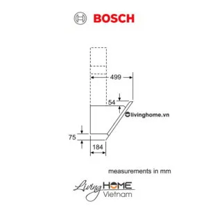 Máy hút mùi Bosch DWK67CM60B - Kính nghiêng 58dB 60cm