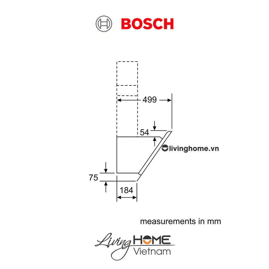 Máy hút mùi Bosch DWK67CM60B - Kính nghiêng 58dB 60cm - Ảnh 7
