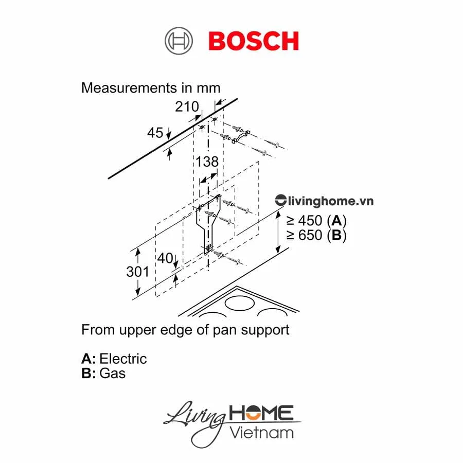 Máy hút mùi Bosch DWK67CM60B - Kính nghiêng 58dB 60cm - Ảnh 12