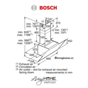 Máy hút mùi Bosch DWK97JQ60B - Gắn tường kính nghiêng 53dB 90cm 23 Máy hút mùi Bosch DWK97JQ60B - Gắn tường kính nghiêng 53dB 90cm