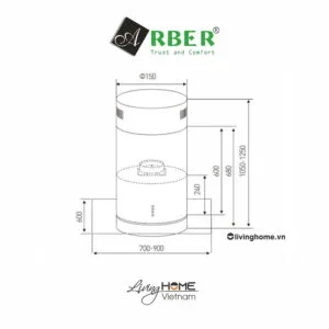 Alternative view of Máy hút mùi Arber AB700S hiện đại chịu nhiệt 70cm