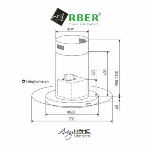 Alternative view of Máy hút mùi Arber AB700T thiết kế nhỏ gọn 70cm