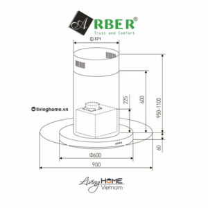 Alternative view of Máy hút mùi Arber AB900T thiết kế nhỏ gọn 90cm