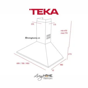 Máy hút mùi Teka DBB 70 áp tường hiện đại phong cách 7 Máy hút mùi Teka DBB 70 áp tường hiện đại phong cách