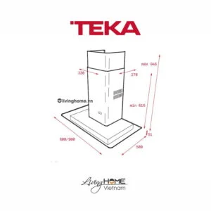 Alternative view of Máy hút mùi Teka DG3 ISLA 980 áp tường cao cấp phong cách