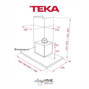 Alternative view of Máy hút mùi Teka DPL 986 T áp tường cao cấp tinh tế
