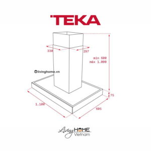 Máy hút mùi Teka DPL ISLAND 1185 đảo sang trọng điều khiển cảm ứng