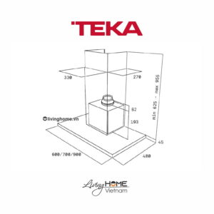 Máy hút mùi Teka DSJ 950 áp tường kim loại cao cấp bền bỉ 7 Máy hút mùi Teka DSJ 950 áp tường kim loại cao cấp bền bỉ