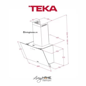 Máy hút mùi Teka DVN 97050 TTC BK áp tường màu đen sang trọng cao cấp