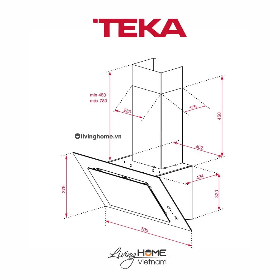 Máy hút mùi Teka DVT 78660 TBS BK áp tường màu đen đẳng cấp điều khiển cảm ứng 9 Máy hút mùi Teka DVT 78660 TBS BK áp tường màu đen đẳng cấp điều khiển cảm ứng - Ảnh 7